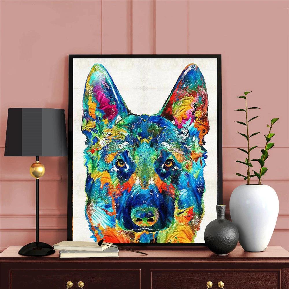 5D Diamant Stickerei Wolf Vollbohrer Quadrat Diamant Malerei Tier Diamant Mosaik Kreuzstich Dekor für Zuhause