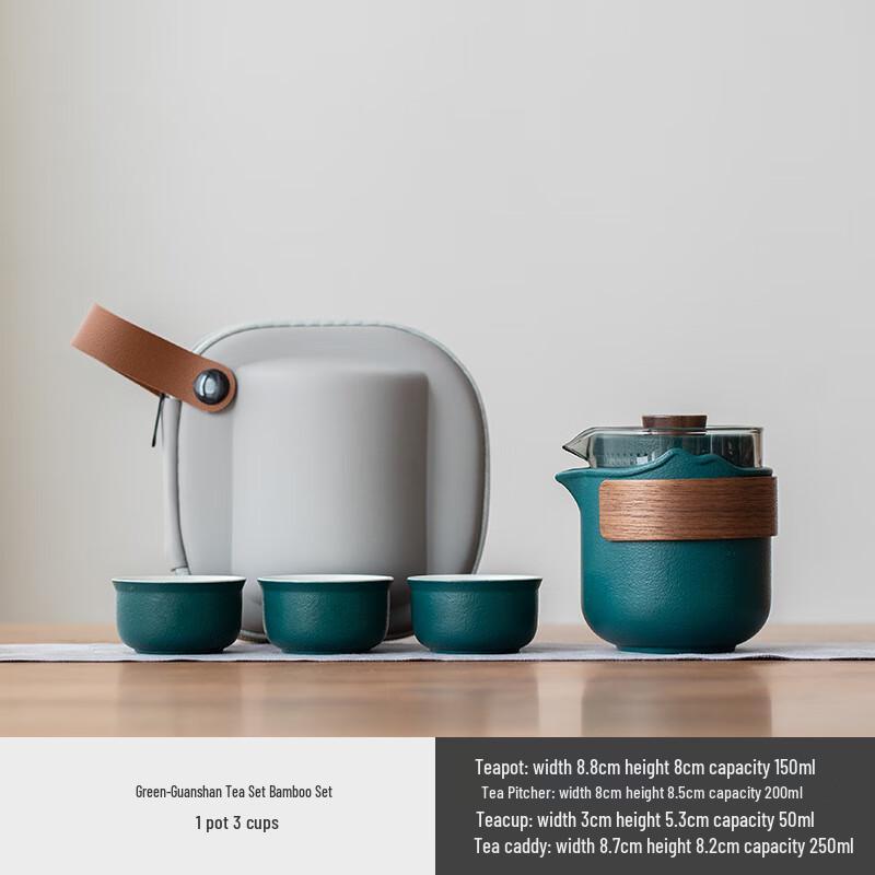 OIMG Portable Coarse Pottery Gongfu Tea Set