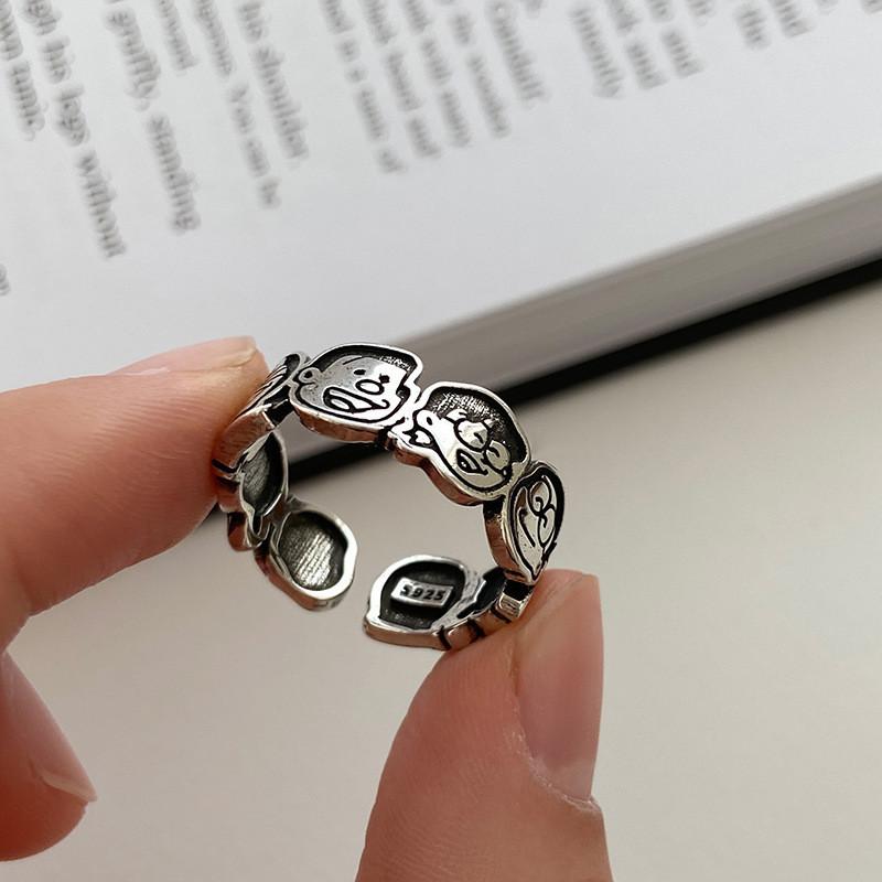 

Ins Style Unique Adjustable Cartoon Ring Featuring Doraemon Family Character Design For Women J3362