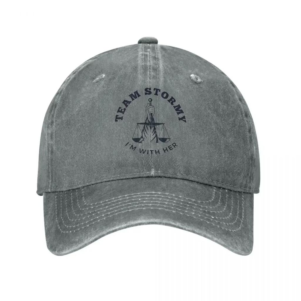 Retro Team Stormy Daniels Im With Her Baseball Cap Unisex Women Distressed Washed Snapback Hat Outdoor Travel Gift Hats Cap