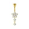 Anneau de nombril Fleur de prunier avec pendentif à franges Fleur de Zircon Bijoux de nombril