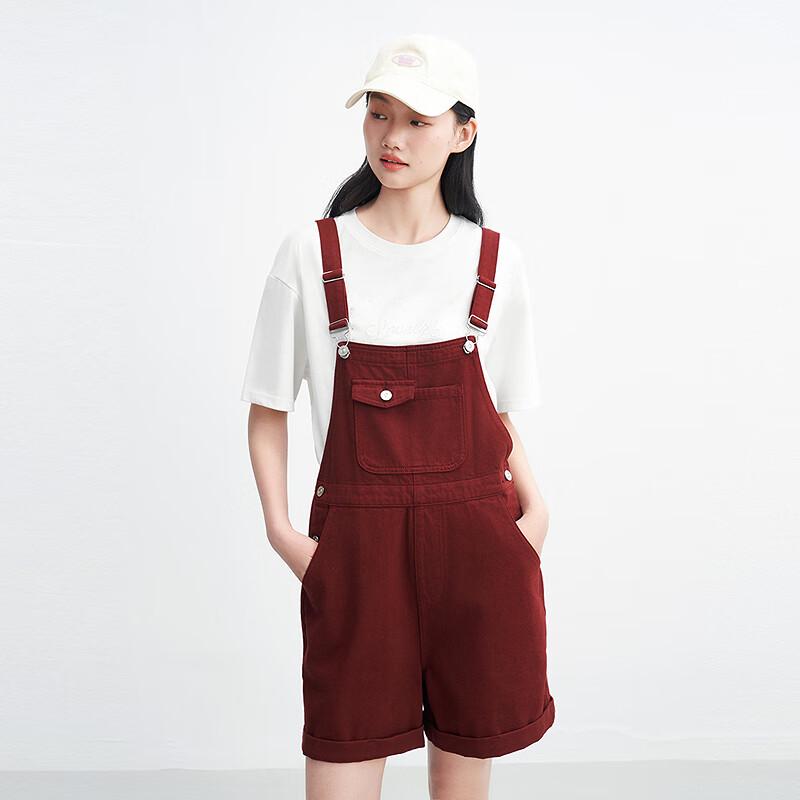 

Ledian Adjustable Strap Denim Overalls Straight Mid-Shorts M