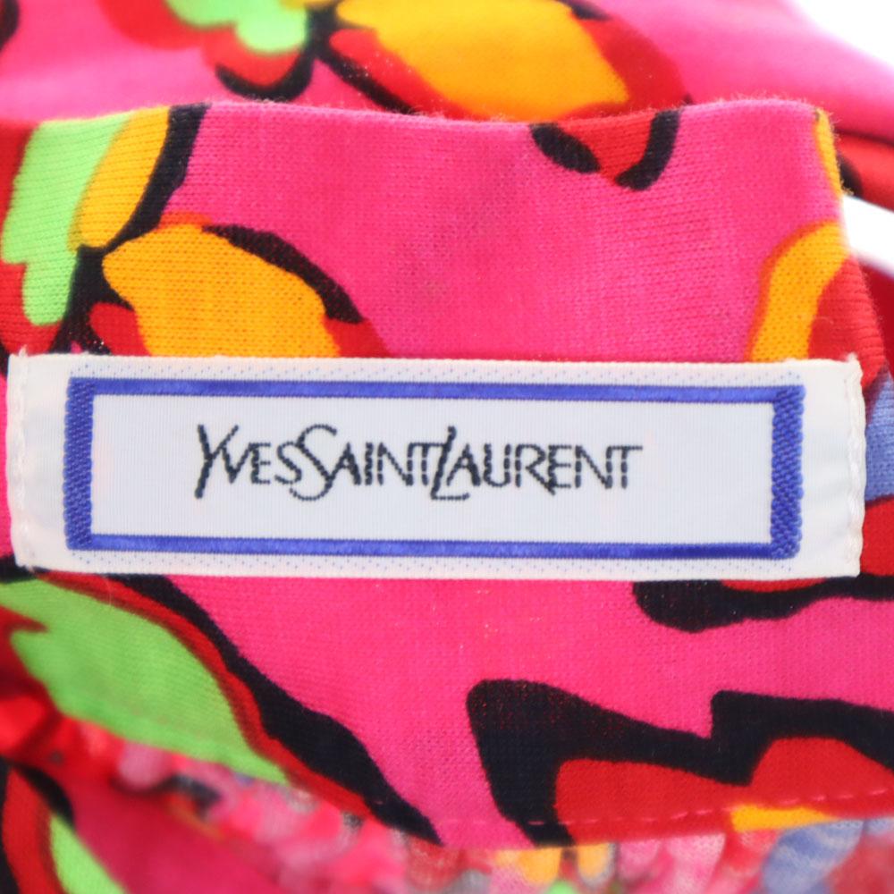 YVES SAINT LAURENT 90s Old Floral Mimole length Wrap skirt No. 9 pink Women Used