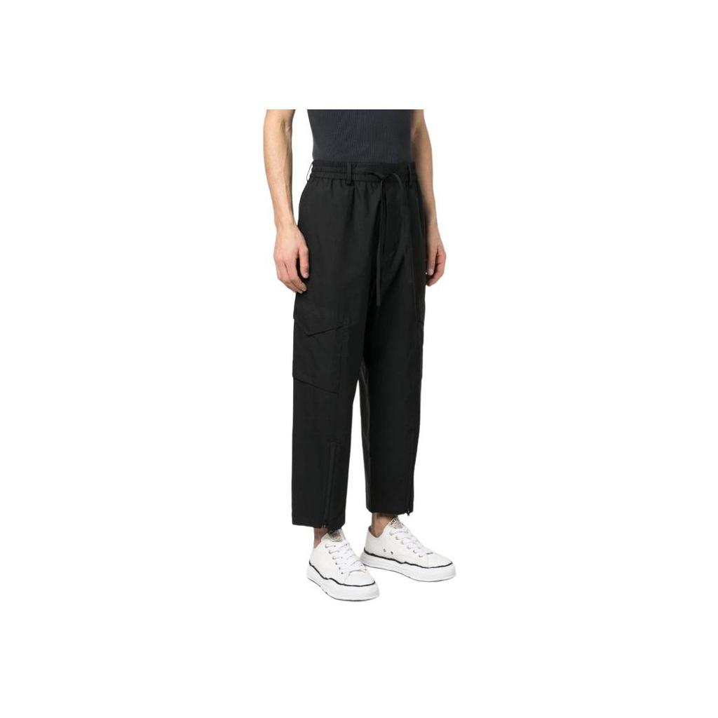 Y-3 Solid Color Minimalist Drawstring Casual Long Pants Unisex Pants Black H63076