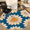 1PC Daisy Print Chair Carpet for Office, Indoor Non-Slip Washable Carpet, Soft Comfortable Mat For Office Room yy250930297