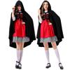 Halloween Cosplay Vampire Witch Black Red Cloak Adult Kids Death Costume Cape