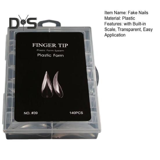 140 Pcs Stiletto Fake Nails Press On Clear Fake Fingernails Nail Extension False Nails Pre-shape Nail Tips for Full Cover Nail Art DIY Salon