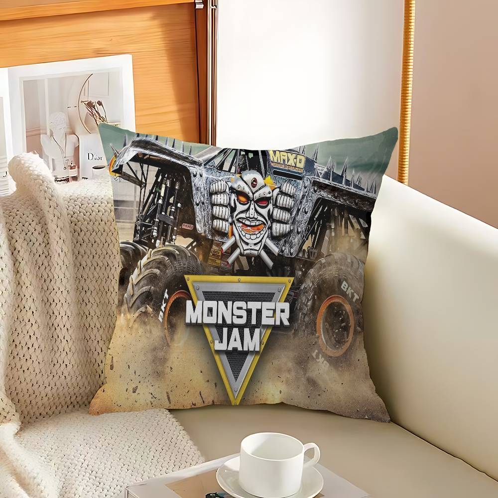 Cartoon Monster Jam Decorative Room Aesthetics Pillow Case Home Decor Bedroom Sofa Bed Couch Pillow Cover 45x45