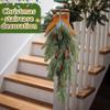 Yousheng Christmas Teardrop Swag Artificial Norfolk Pine Branch Door Swag with Faux Pine Cones And Bow for Indoor Outdoor Mantel Fireplace Stairway