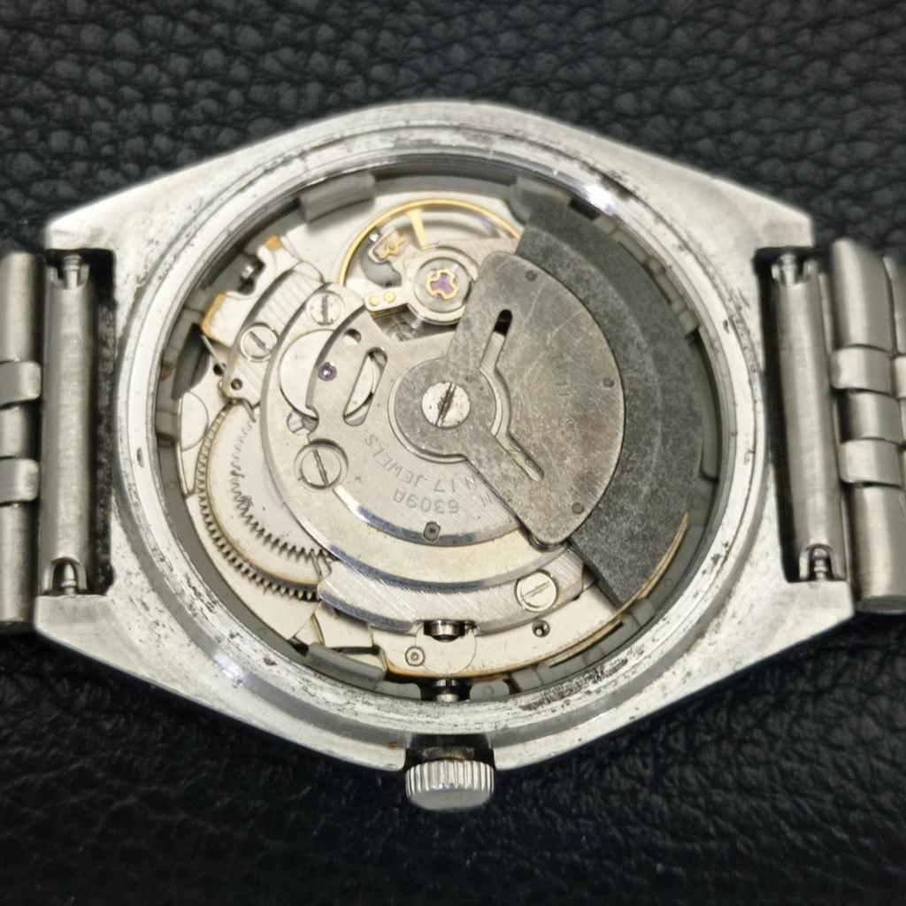 GENUINE VINTAGE SEIKO 5 AUTOMATIC JAPAN 6309A MENS BLACK DIAL WATCH A702703-1
