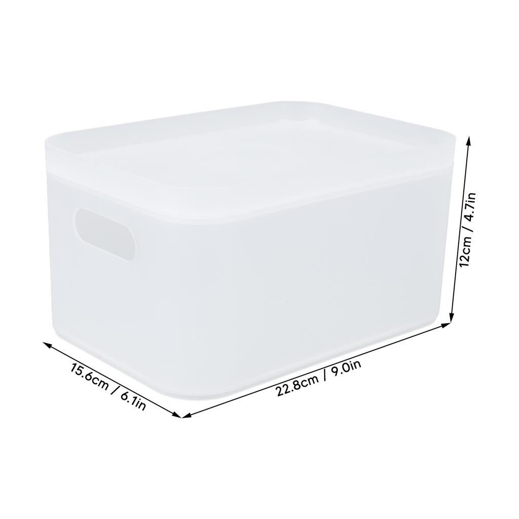 Plastic Storage Basket Large Capacity Translucent Stackable Desktop Storage Box With Lid for Office Home Bathroom Desktop