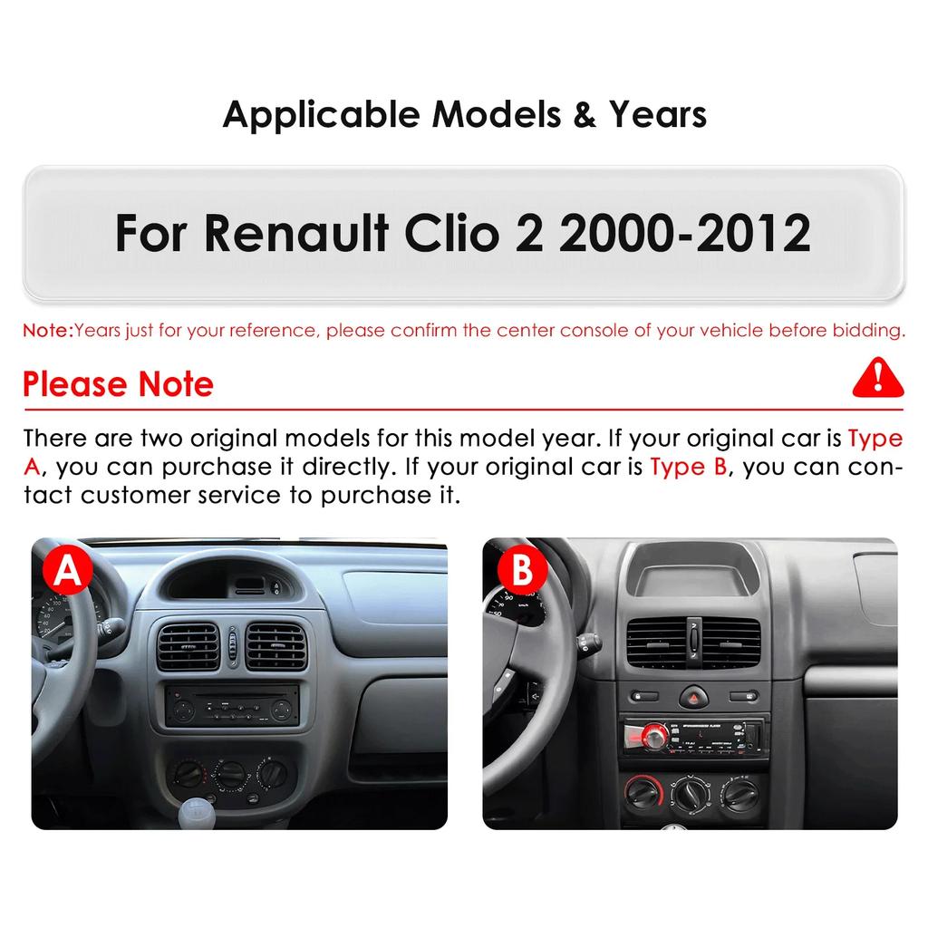 OSSURET Car Intelligent Systems Carplay Android Car Radio for Renault Clio 2 2000-2012 Multimedia Video Player WIFI Intelligent Screen Autoradio RDS