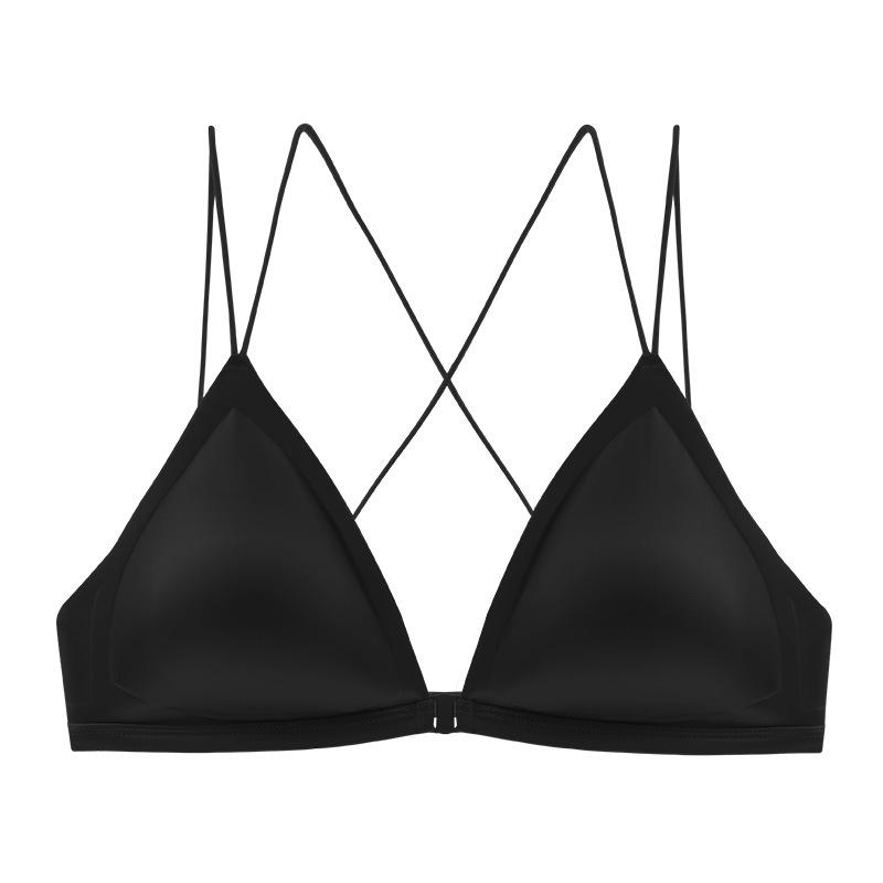 Beautiful back underwear women's small breasts gather and show big sexy front buckle triangle cup no steel ring thin seamless bra