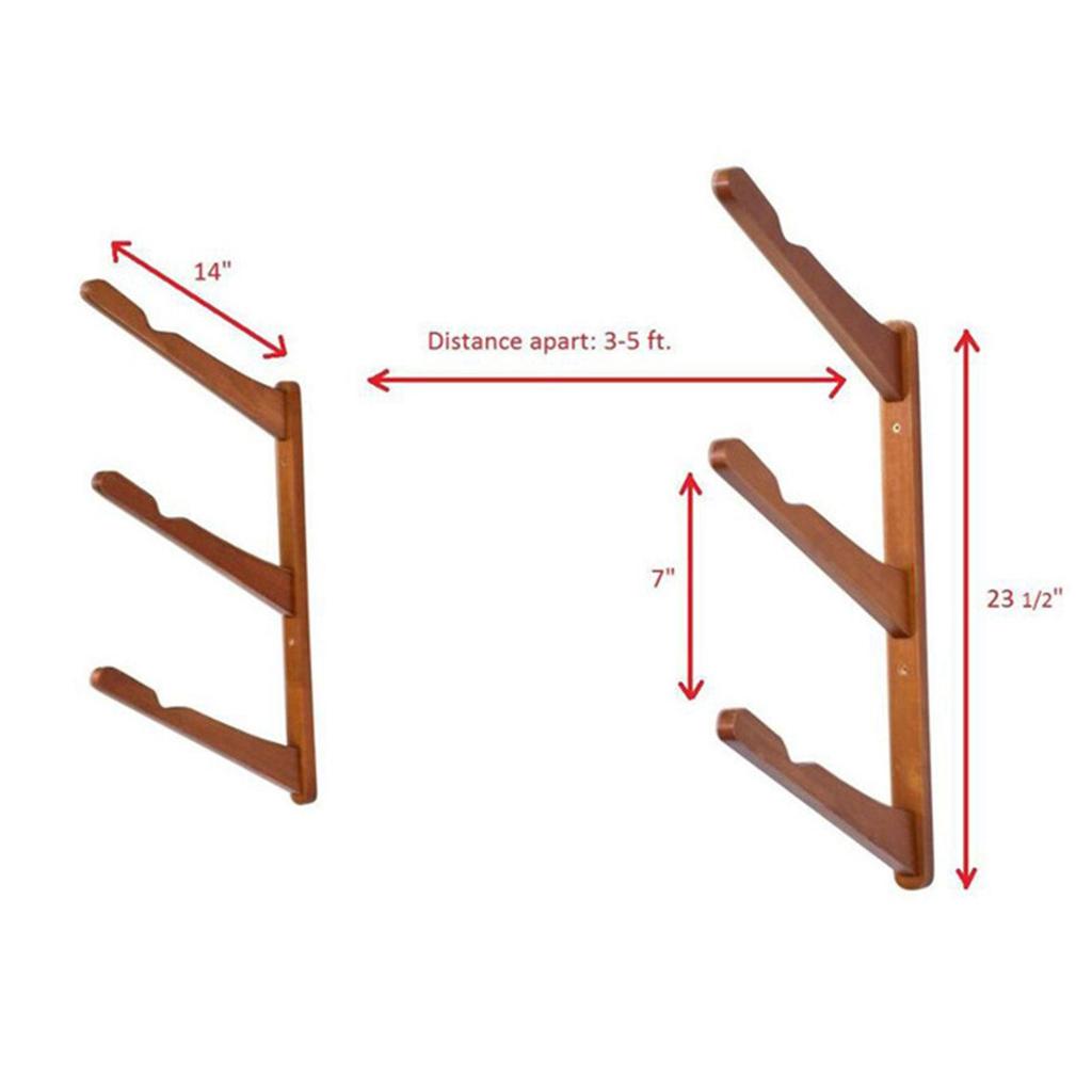 Bamboo Surfboard Storage Hanger Wall Mounted Durable Board Organizer Easy to Install Space Saver for Club Garage