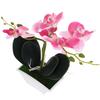 Mini Artificial Orchid Table Plant Decor Realistic Silk Flower Potted Fake Orchid for Bathroom Kitchen Office Home Decoration