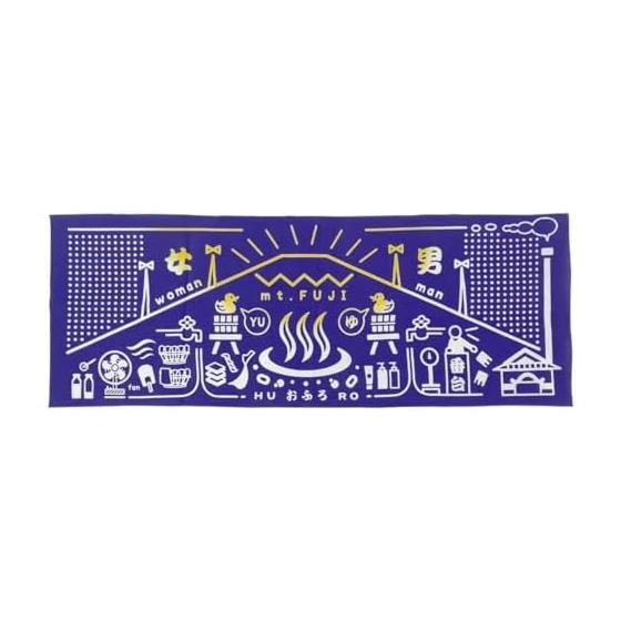 Tenugui Hand Towel - Japanese Traditional Craft, 100% Cotton, Chusen Dyed, 33x90cm, "Kikyo" (Bellflower) Pattern, Perfect for Onsen/Sento, Souvenir