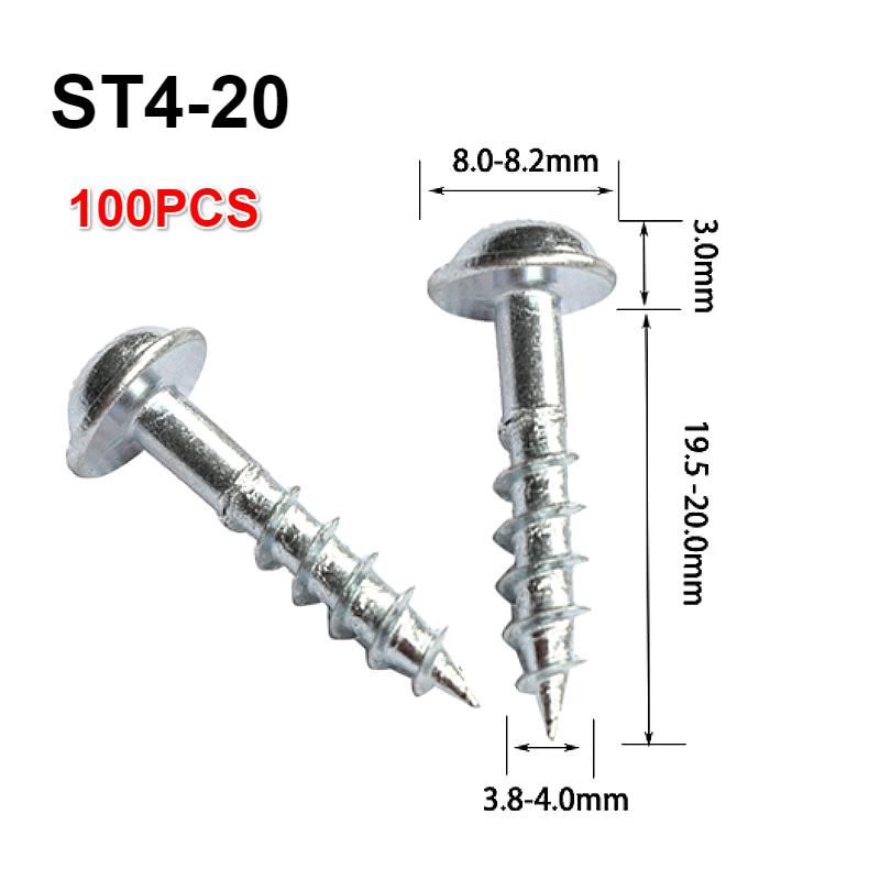 100pcs Woodworking Antirust Oblique Hole Self-tapping Screws High Strength Galvanized Nails for Pocket Hole Jig ST4-25 ST4-38