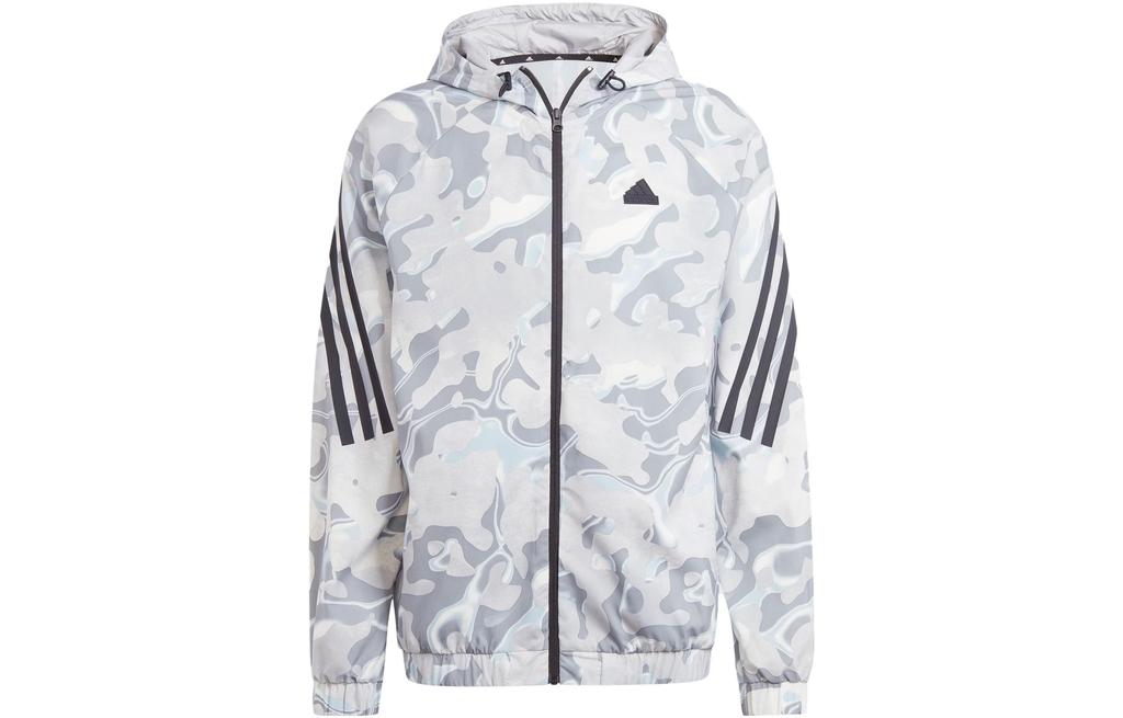 Adidas ALLOVER PRINT Jackets Men's Jade White Hooded Moderate Other IB6124