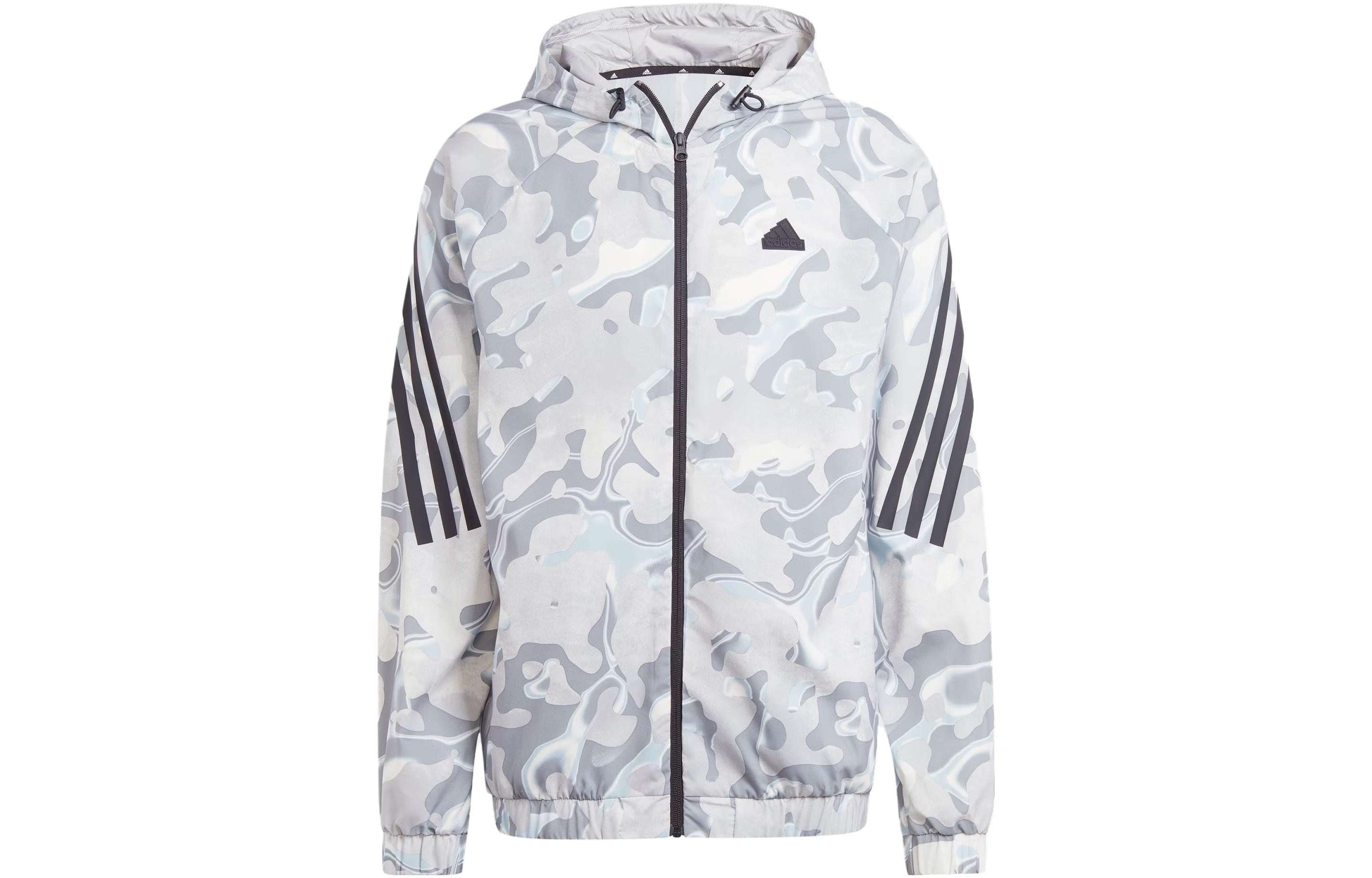 Adidas ALLOVER PRINT Jackets Men s Jade White Hooded Moderate Other IB6124 S
