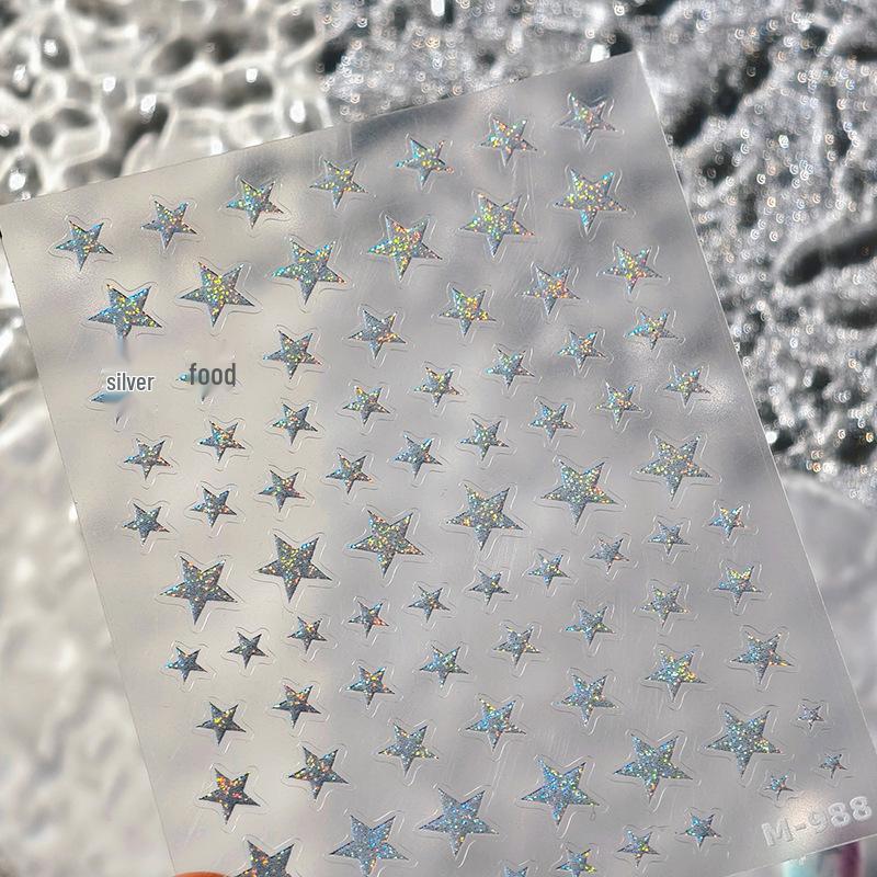 

TENSOR M988 Gold & Silver Star Knot Nail Stickers - Advanced Flat Hot Stamping Series