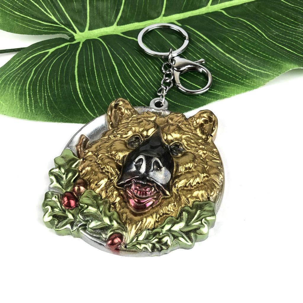 Silicone Resin Mold for Keychain Pendant Making Cute Cartoon Bear Head Epoxy Resin Mould for DIY Craft Accessories