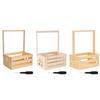 Wooden Baby Clothes Organiser Basket Easy Assembly Long Handle Wood Storage Crate Handmade Gift For New Parents