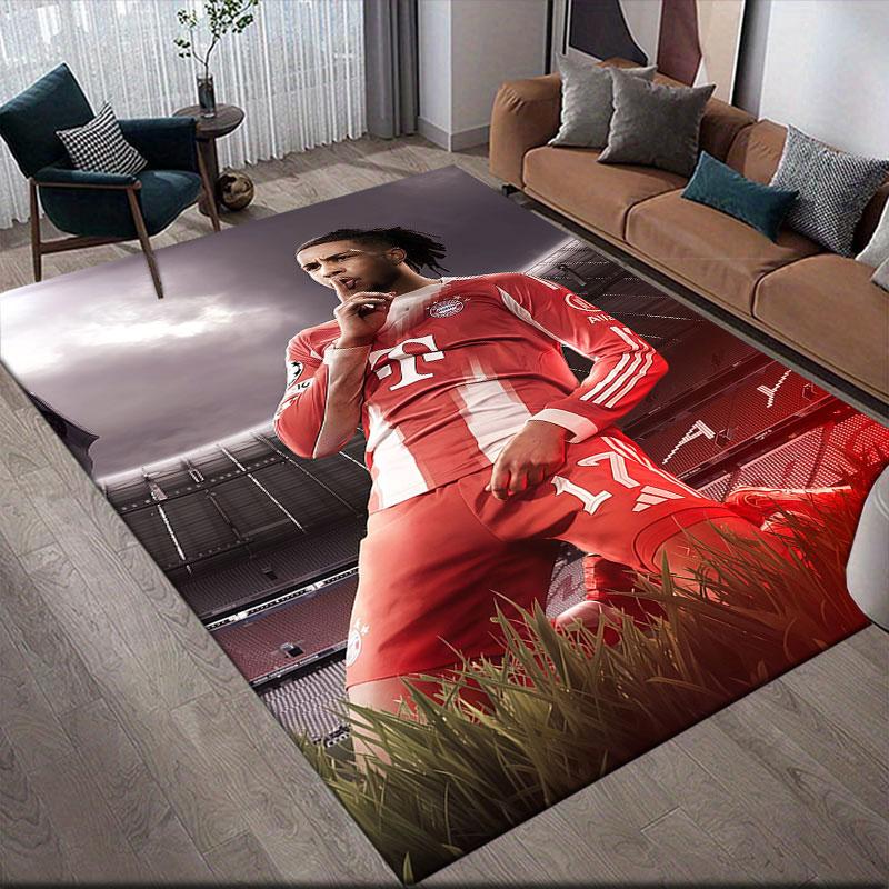 Michael Olise Flannel Printed Carpet, Home Sofa Decoration for Living Room & Bedroom, Non‑Slip Play Flannel Floor Mat for Game Room