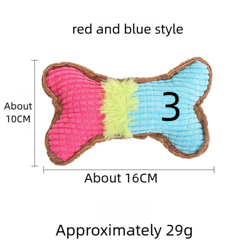 1pc Dog Squeaky Toys Bones Plush Chew Toy for Small Medium Breed Aggressive Chewer Puppy Playing Cleaning Teeth Pet Supplies