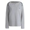 Navigare Women's Striped Cotton Long Sleeve Off-Shoulder T-Shirt