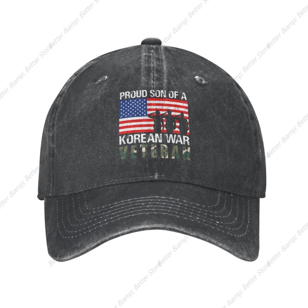 Proud Son of a Korean War Veteran Unisex Cowboy Cap Baseball Hat Adjustable Denim Dad Hats