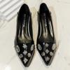 Fashion 2024 Hot Sale Women's Shoes Shallow Women's High Heels Fashion Crystal Daily Pumps Women Sexy Pointed Toe Heels Women Zapatos