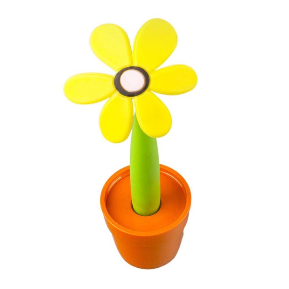 Cartoon Writing Signing Pen Soft rubber Sunflower Ballpoint Pen Sunflower Bonsai Ballpoint Pen