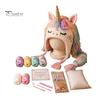 Beginner Friendly Yarn Arts Animal Hat Crochet Kit, Fantasy Hood DIY Cute Craft Gifts for Adults Unicorn Fox Frog Earflap Crafting Kit Teens Halloween