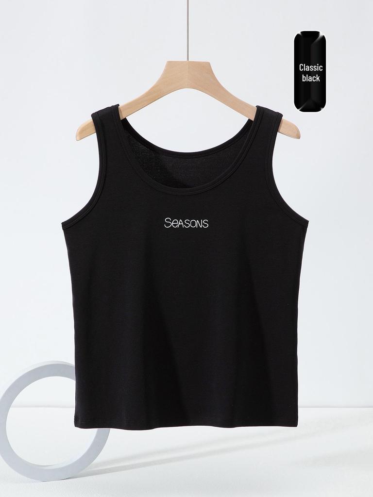 Plus Size Women's Korean Style Cotton Camisole Tank Top - Sleeveless Solid Color for Spring/Summer