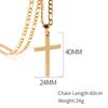 Edelstahl Kreuz Anhänger Halskette Herren Damen Vergoldete Titan Kette 5mm Breite 31-40cm Verstellbare Länge