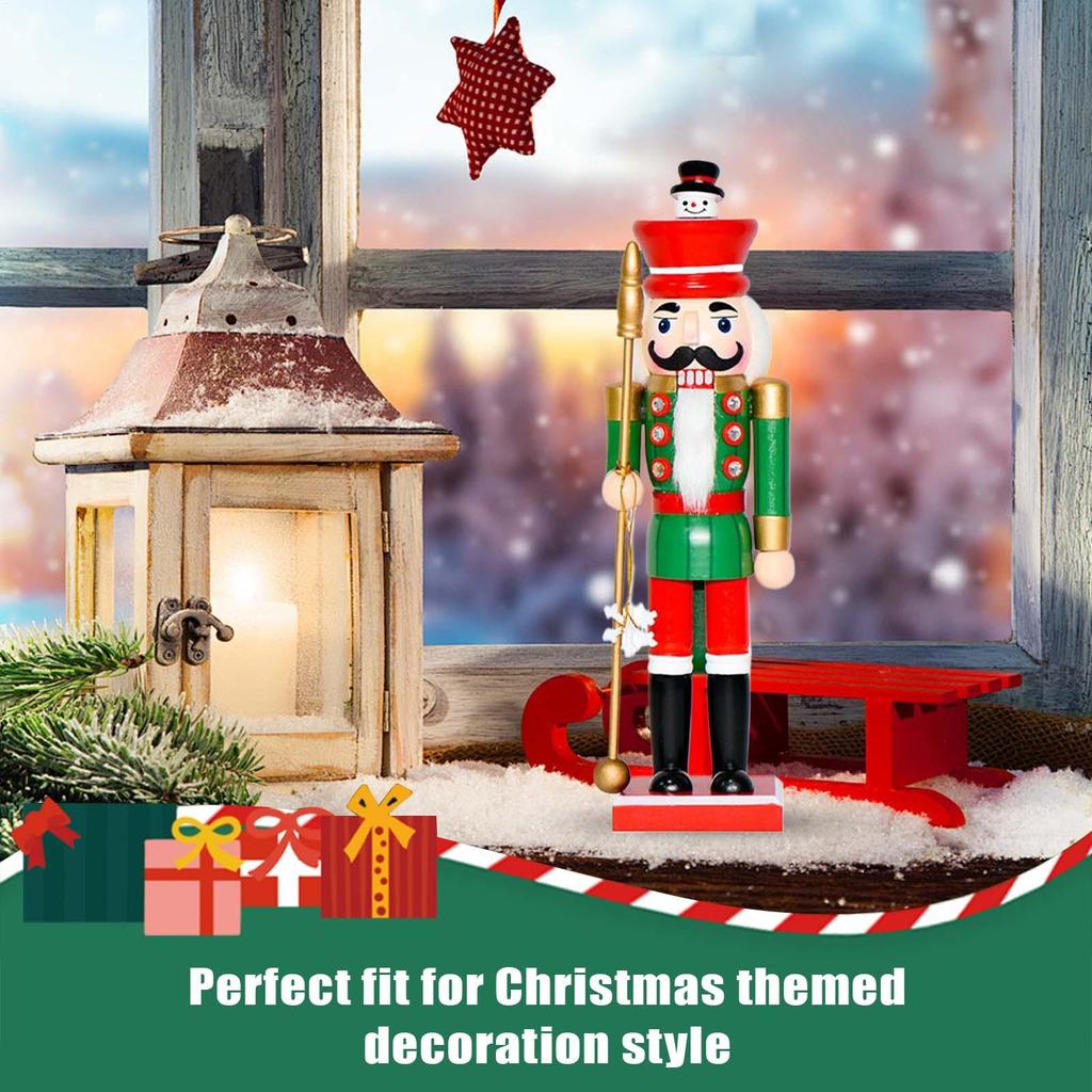 Nutcracker Figures 14 Inch Wooden Nutcracker Soldier Wooden Traditional Holiday Ornaments For Christmas Bookshelf Desktop Mantel
