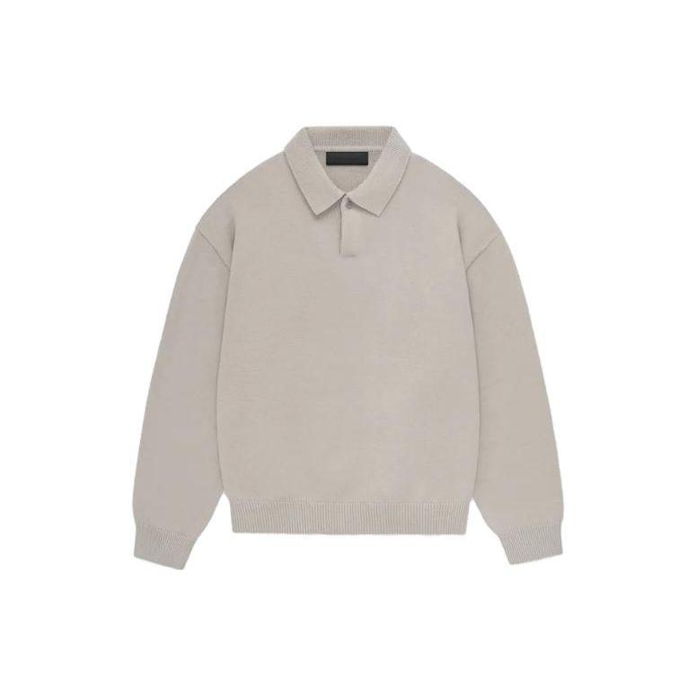 

Мужские трикотажные рубашки-поло Fear of God Essentials Silver Cloud, серые 192BT232182F S