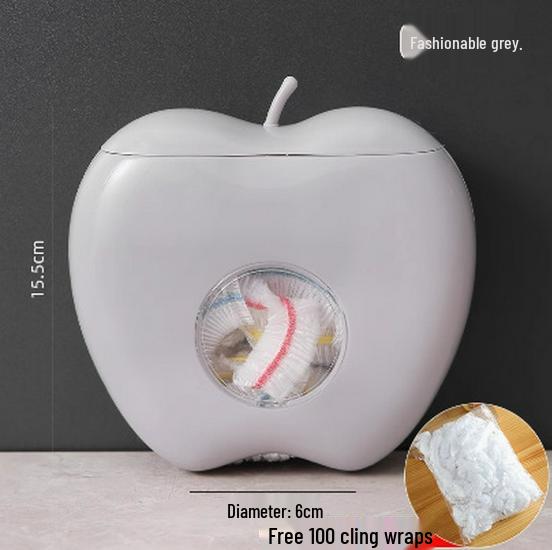 Apple-Shaped Wall-Mounted Kitchen Storage Box for Cling Film and Bags