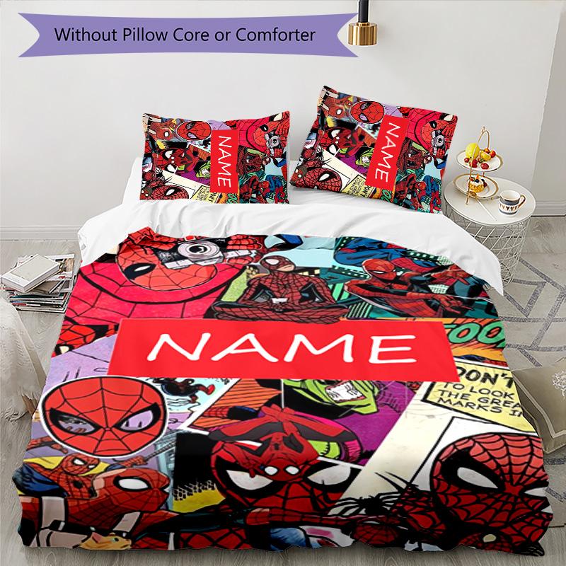 3pcs Spider Man3 Cover Set - Personalized Name, HD Printed Bedding with 1 Cover and 2 Pillowcases - Perfect for Home Decor, Easy Care