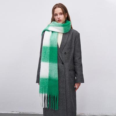 Luxury  Cashmere Womens Scarf Winter Thick Warm Color Block Wraps Female Pashmina Long Tassel Female Bufandas Thick Blanket