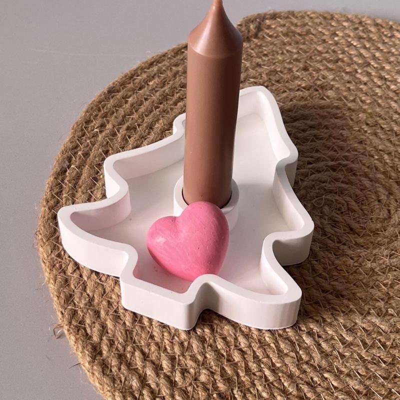 Christmas Tree Candlestick Silicone Mold Food Grade Silicone For Epoxy Resin Making Candle Stand Holder Chocolate Baking