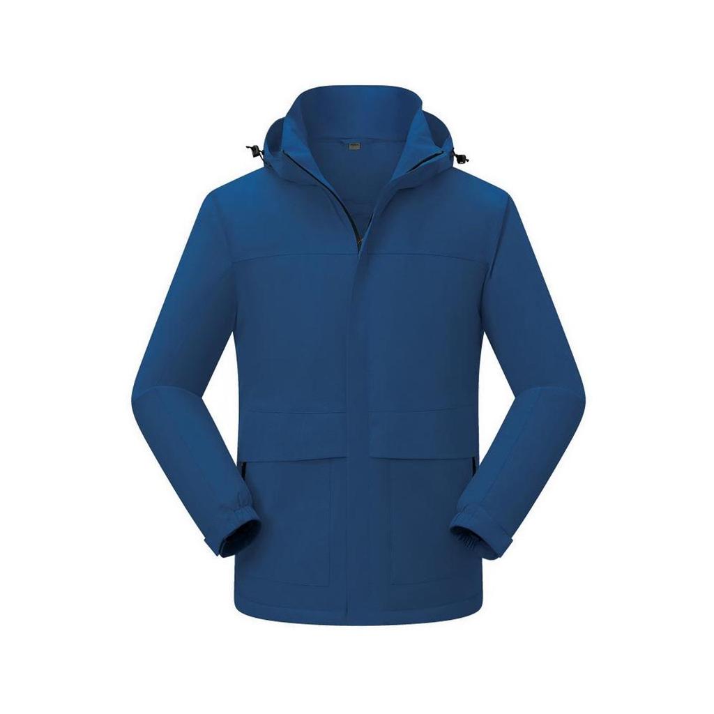 Unisex Waterproof Hooded Workwear: Warm, Thick One-Piece Storm Jacket for Autumn/Winter, Customizable with Logo