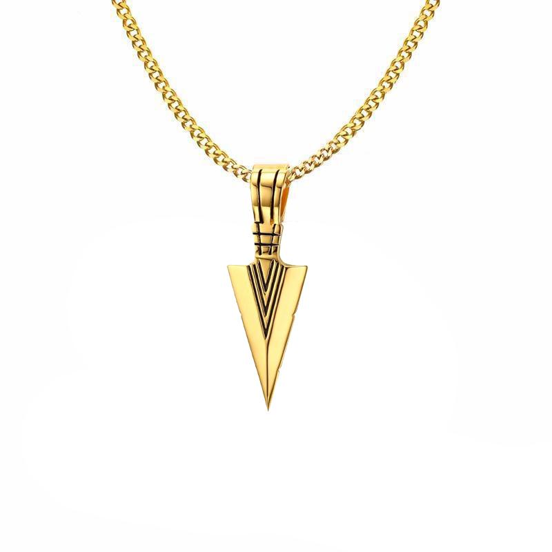 Heren Ketting, Pijlpunten Kunai Hanger, Roestvrij Staal Primitieve Stammen Speer Kettingen, Mannen Kunai Etnische Viking Ketting