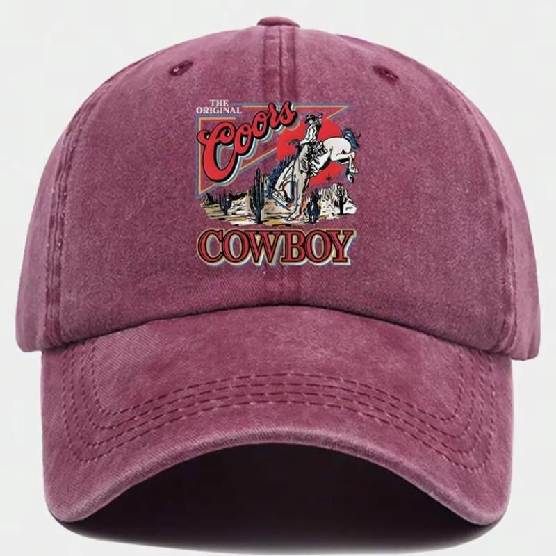 Cappellino da baseball classico western cowboy con logo regolabile, stile retrò, adatto per viaggi all'aperto, campeggio, protezione solare, hip-hop.