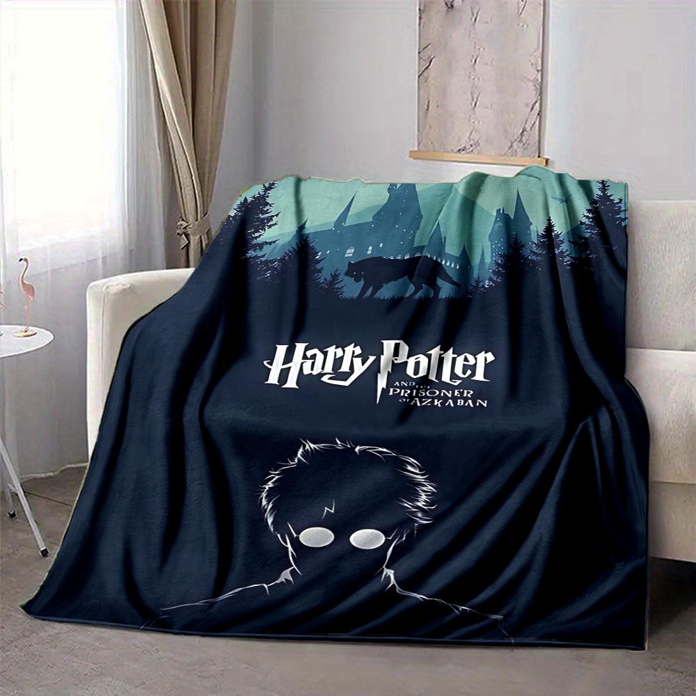 1pc Harry Potter Flannel Throw Blanket - HD Printed Lightweight Soft Warm All-Season Blanket for Sofa, Bed, Travel, Camping 091