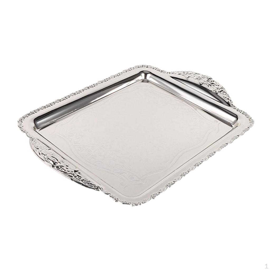 Decorative Fruit Tray Dessert Plate Easy To Clean Handcrafted Wearproof Rectangle Serving