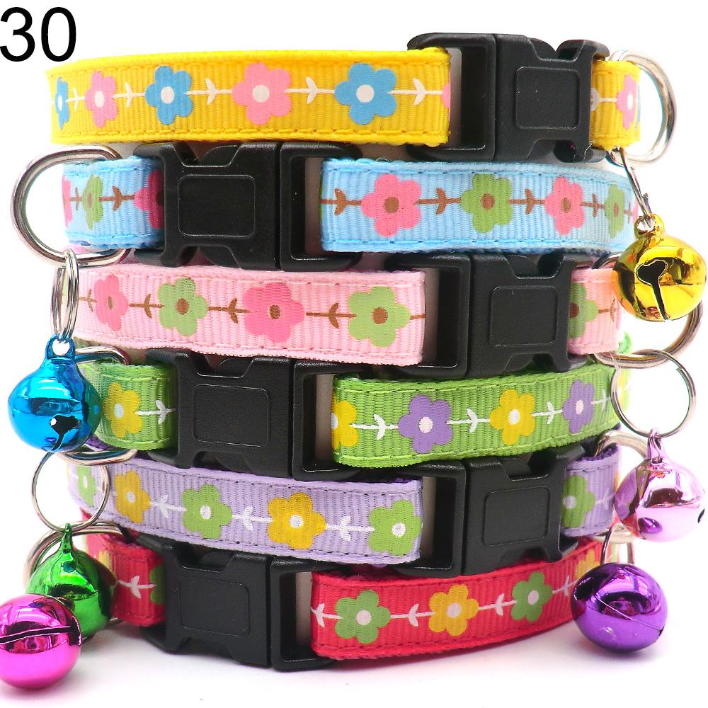 100Pcs  Colorful Dog Collar Adjustable Pet Dog Collars Necklace Durable Puppy Pug Bulldog Collars For Small Dogs