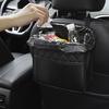 TEMU Car Trunk Organizer & Leather Trash Can - Backseat Storage Box