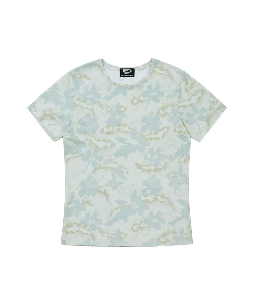 WELLBEING EXPRESS Flower Camouflage Half Sleeve Khaki