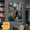 Canvas Schilderij Banksy Street Art Landschap van Londen City Poster Print Graffiti Muurfoto Voor Thuis Bar Kamer Decoratie